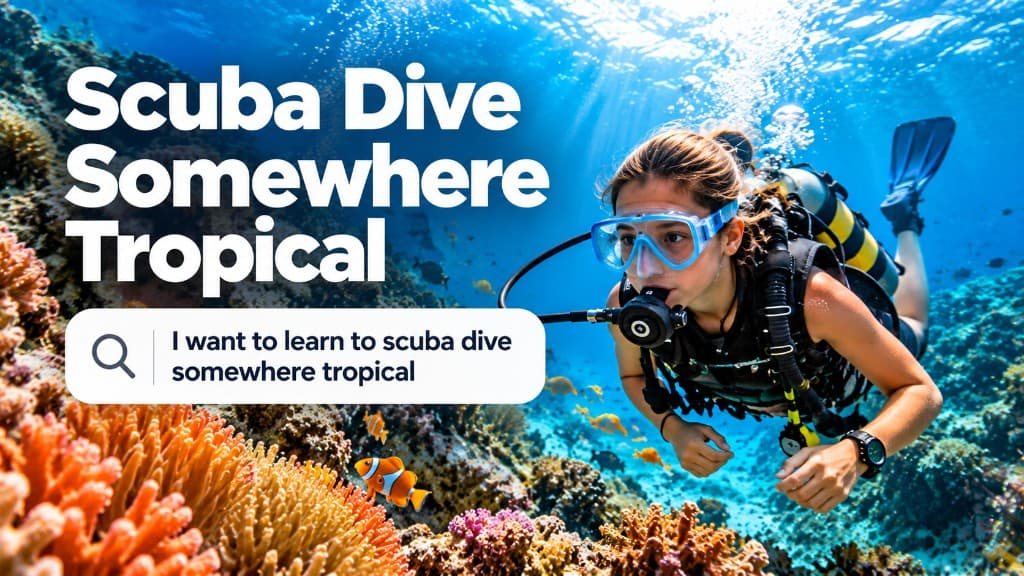 Scuba Dive Somewhere Tropical. Search: I want to learn to scuba dive somewhere tropical.